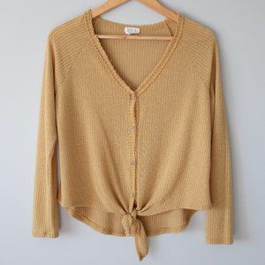 Sienna Sky Mustard Yellow Long Sleeve Shirt